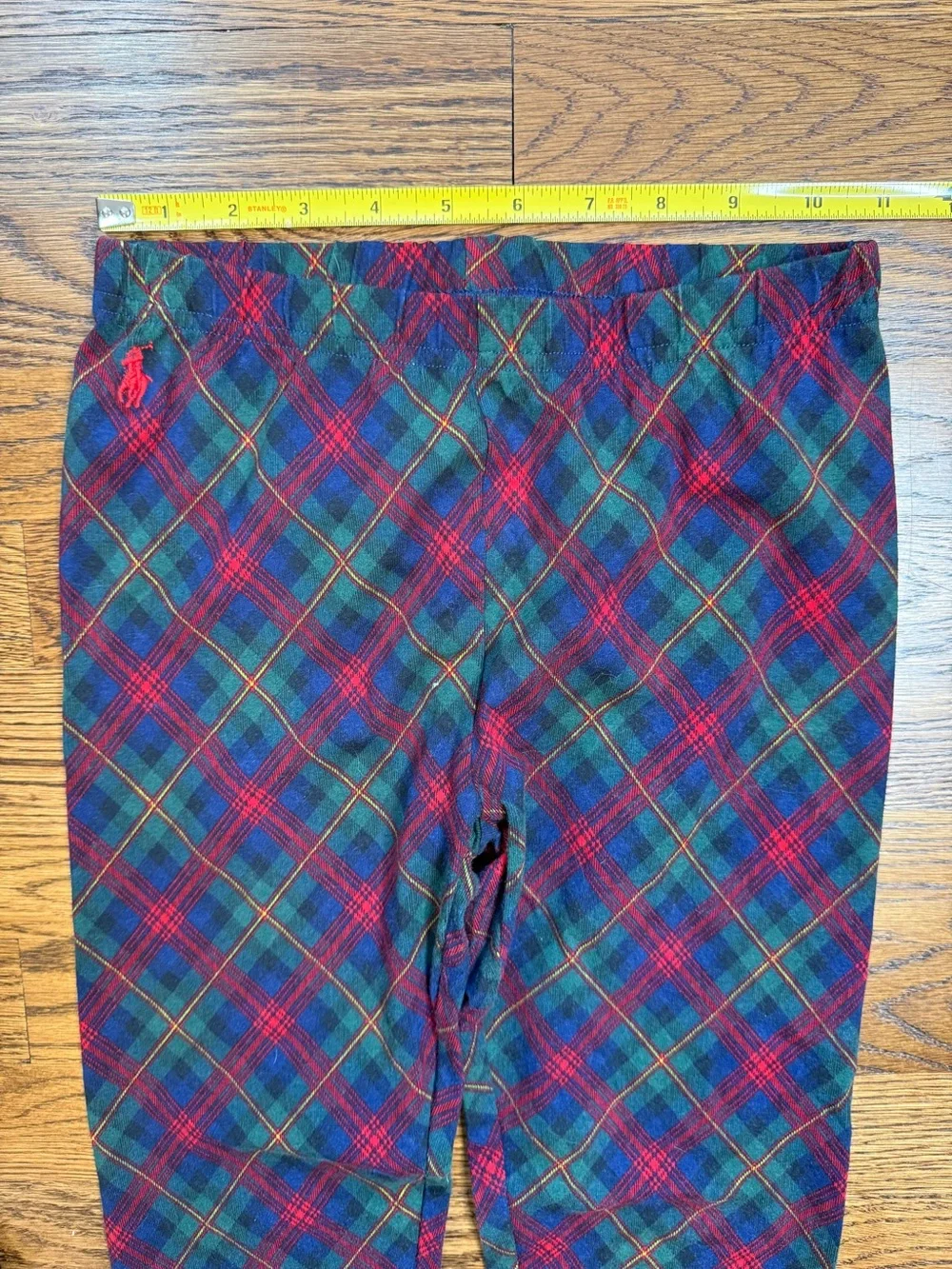 Polo Ralph Lauren Girls Red Green Blue Yellow Plaid Fall Winter Leggings Sz 8-10